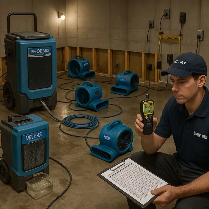 Structural Drying and Dehumidification process in Montclair, VA